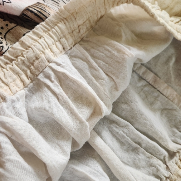 Handmade Multi-color Maxi Skirt Tan Pink Blue Size Large Camels Gazelles Zoo - Picture 13 of 16